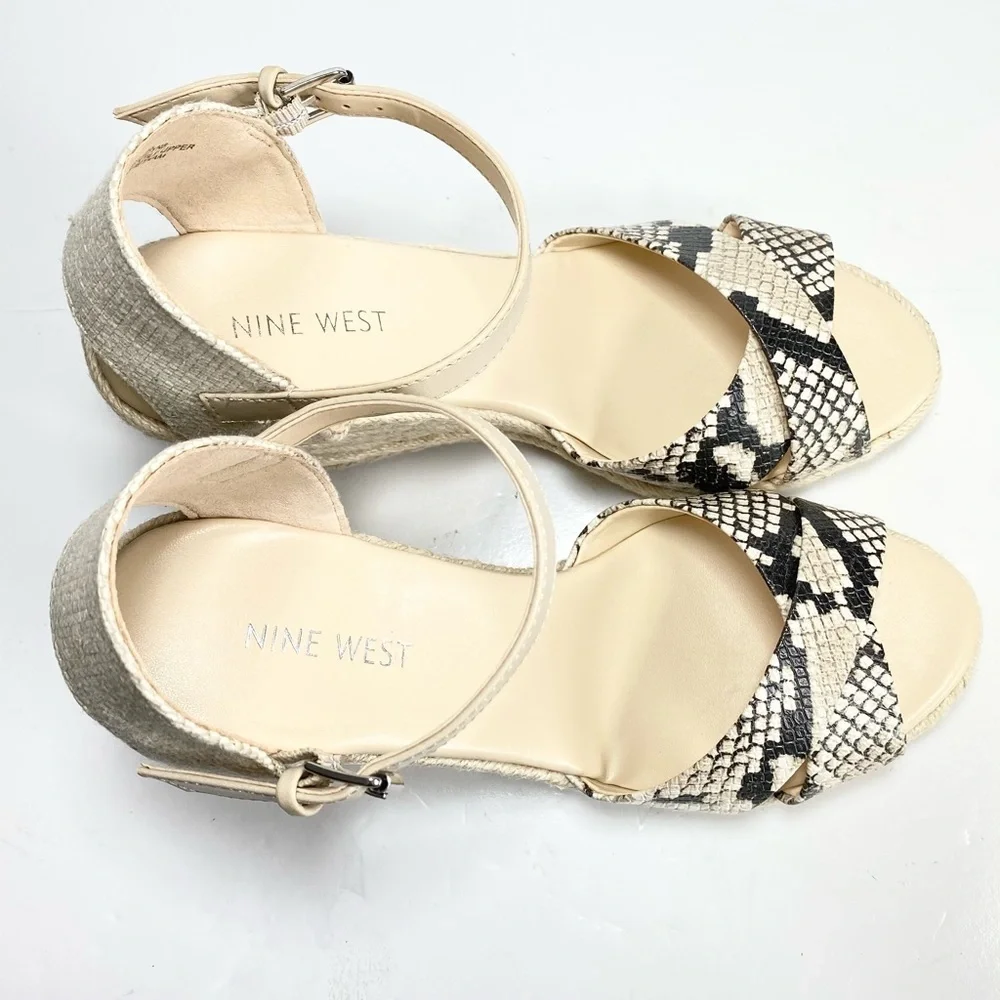 Nine West‎ JoyDyn8 Espadrille Sandals Snake Prints